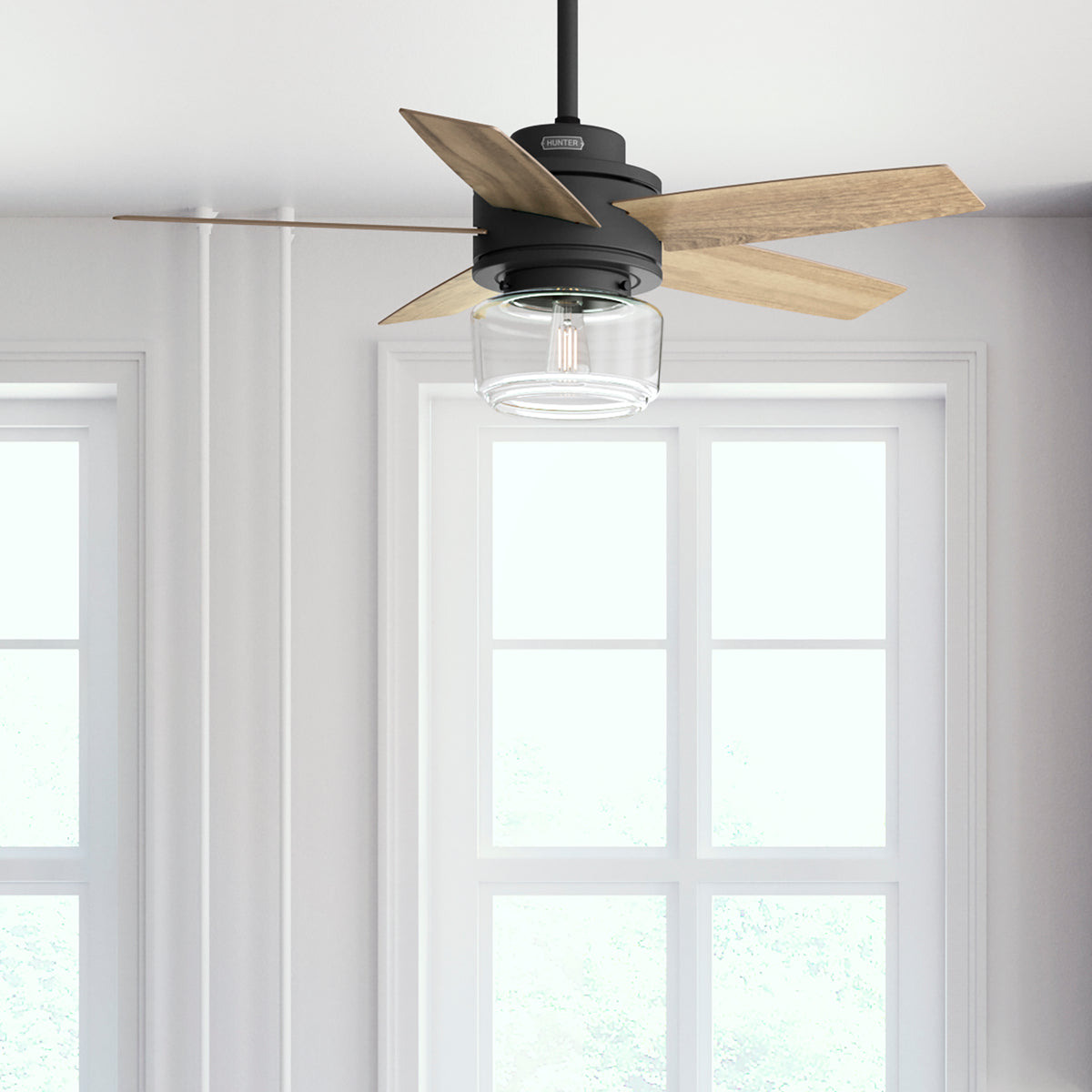 44 inch Margo Matte Black Ceiling Fan with LED Light Kit and Handheld Remote