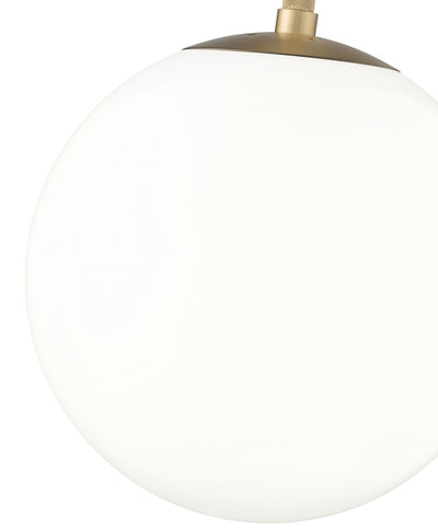 12-inch Kairo Vintage Brass 1-Light Shiny Opal Glass Pendant Light