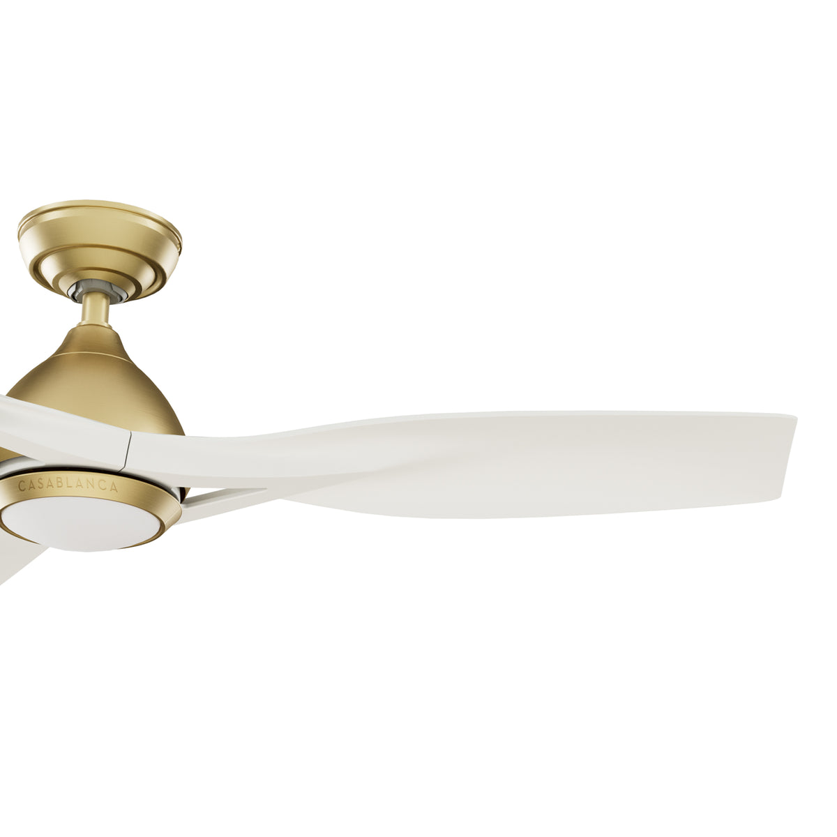 Casablanca 54 inch Elise ENERGY STAR® Alturas Gold Damp Rated Ceiling Fan with LED Light Kit and Wall Control and Handheld Remote