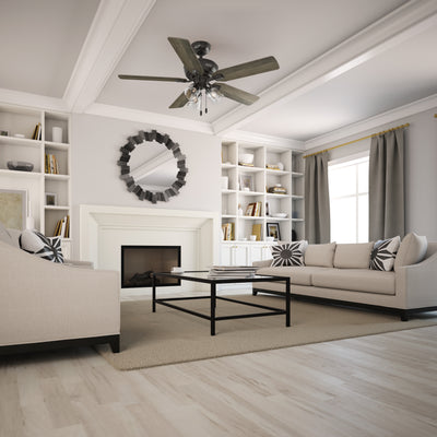 52 inch Rosner Noble Bronze Ceiling Fan with LED Light Kit and Pull Chain