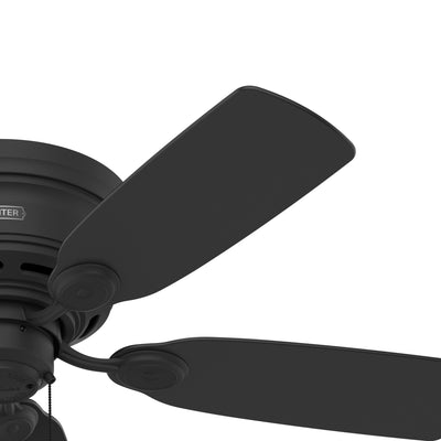 42 inch Low Profile Matte Black Low Profile Ceiling Fan and Pull Chain