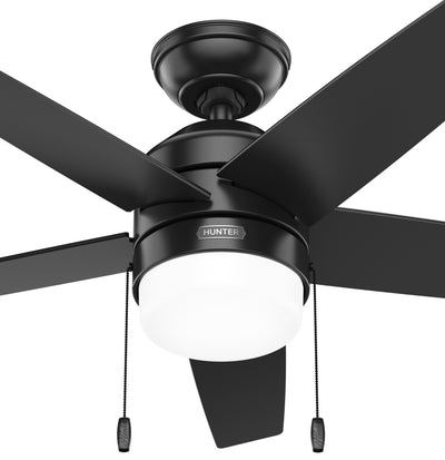 44 inch Bardot Matte Black Ceiling Fan with LED Light Kit and Pull Chain