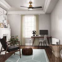 44 inch Aeronaut  Wi-Fi ENERGY STAR® Luxe Gold Damp Rated Ceiling Fan with LED Light Kit and Handheld Remote