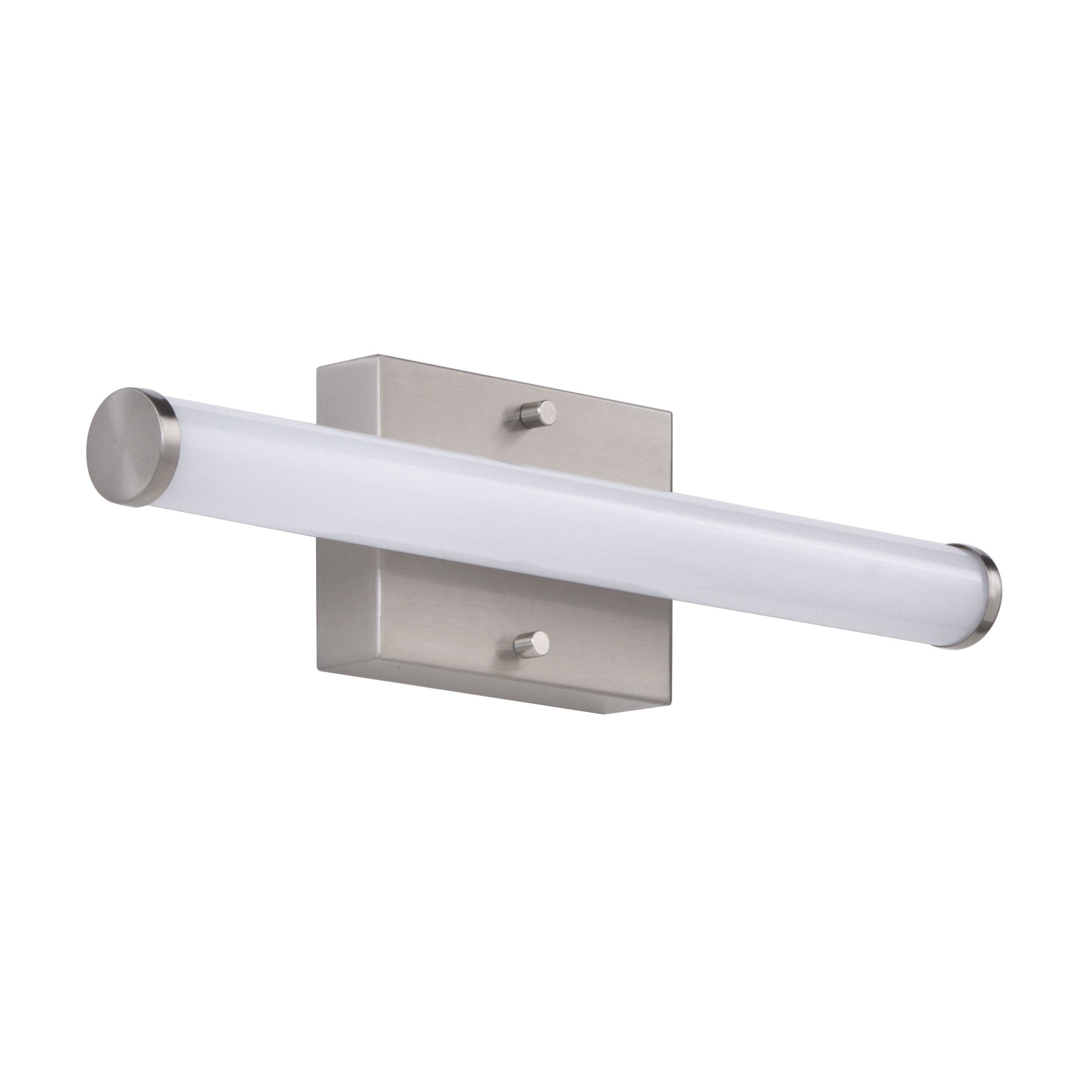 18-inch Brushed Nickel Cylinder Bath Bar Vanity Light with White Shade