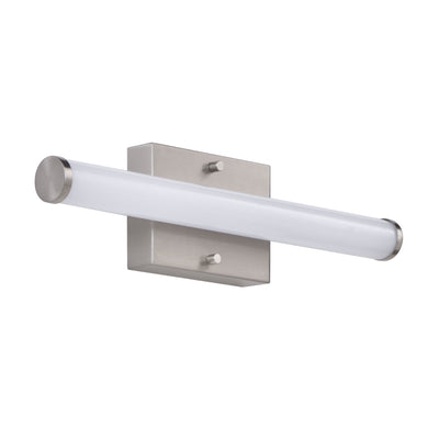 18-inch Brushed Nickel Cylinder Bath Bar Vanity Light with White Shade