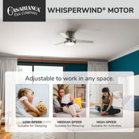 Casablanca 44 inch Commodus Brushed Nickel Low Profile Ceiling Fan with LED Light Kit and Wall Control