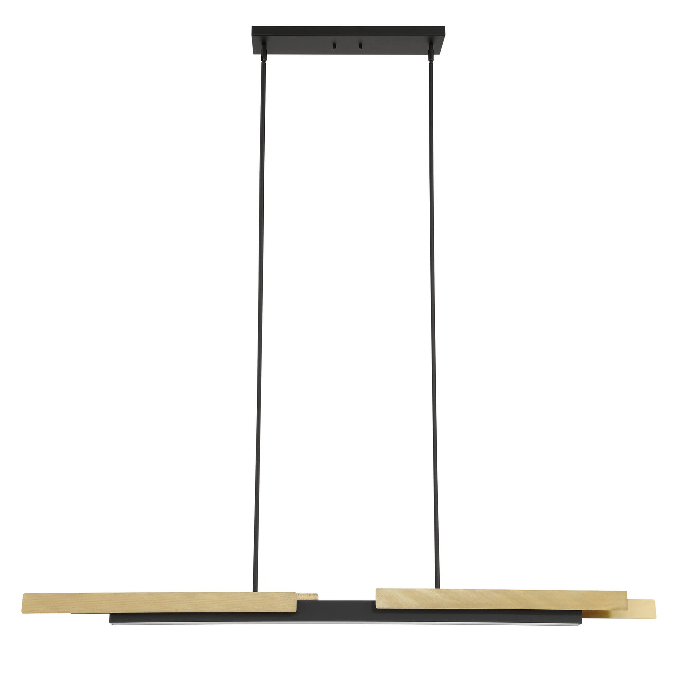 Grazia 60-inch 2-light Matte Black and Brushed Gold LED Linear Chandelier