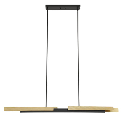 Grazia 60-inch 2-light Matte Black and Brushed Gold LED Linear Chandelier