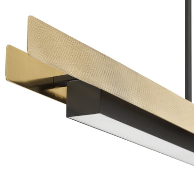Grazia 60-inch 2-light Matte Black and Brushed Gold LED Linear Chandelier