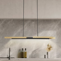 Grazia 60-inch 2-light Matte Black and Brushed Gold LED Linear Chandelier