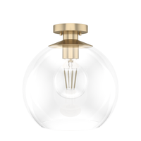 Xidane 14-inch 1-light Alturas Gold Globe Pendant with Clear Glass