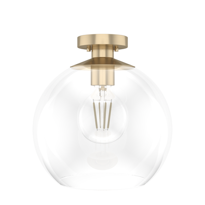 Xidane 14-inch 1-light Alturas Gold Globe Pendant with Clear Glass