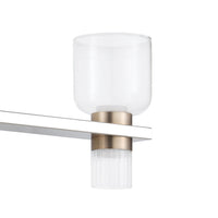 Amelia 24-inch 6-light Polished Nickel and Champagne Gold 5CCT LED Vanity Light with Clear and Clear Ribbed Glass