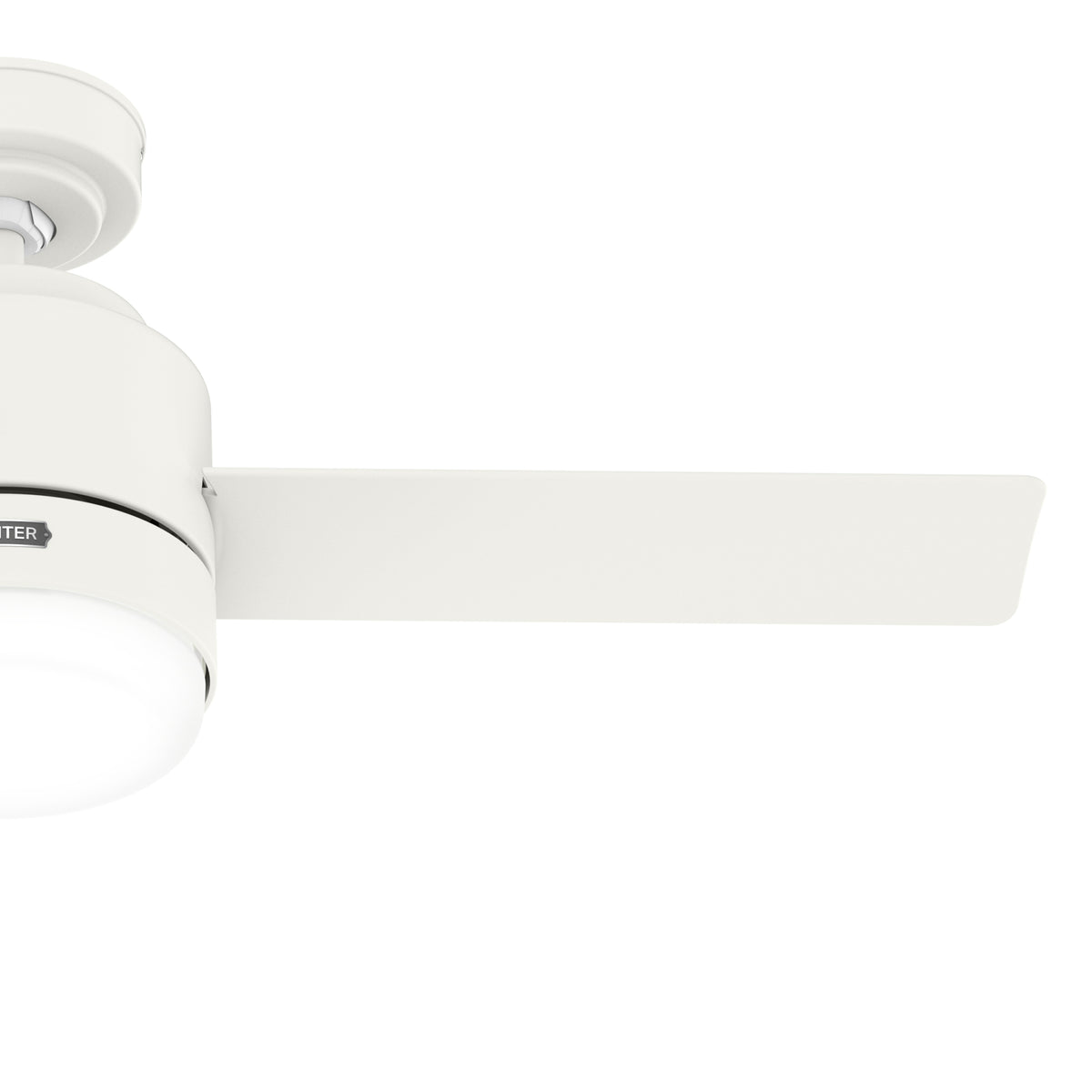 44 inch Gilmour Matte White Damp Rated Ceiling Fan with LED Light Kit and Handheld Remote