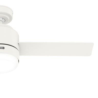 44 inch Gilmour Matte White Damp Rated Ceiling Fan with LED Light Kit and Handheld Remote