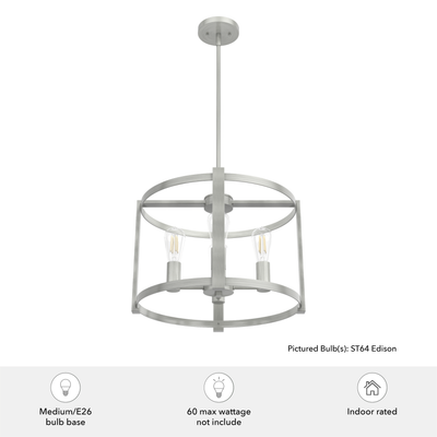 Astwood 18-inch 4-light Brushed Nickel Drum Chandelier