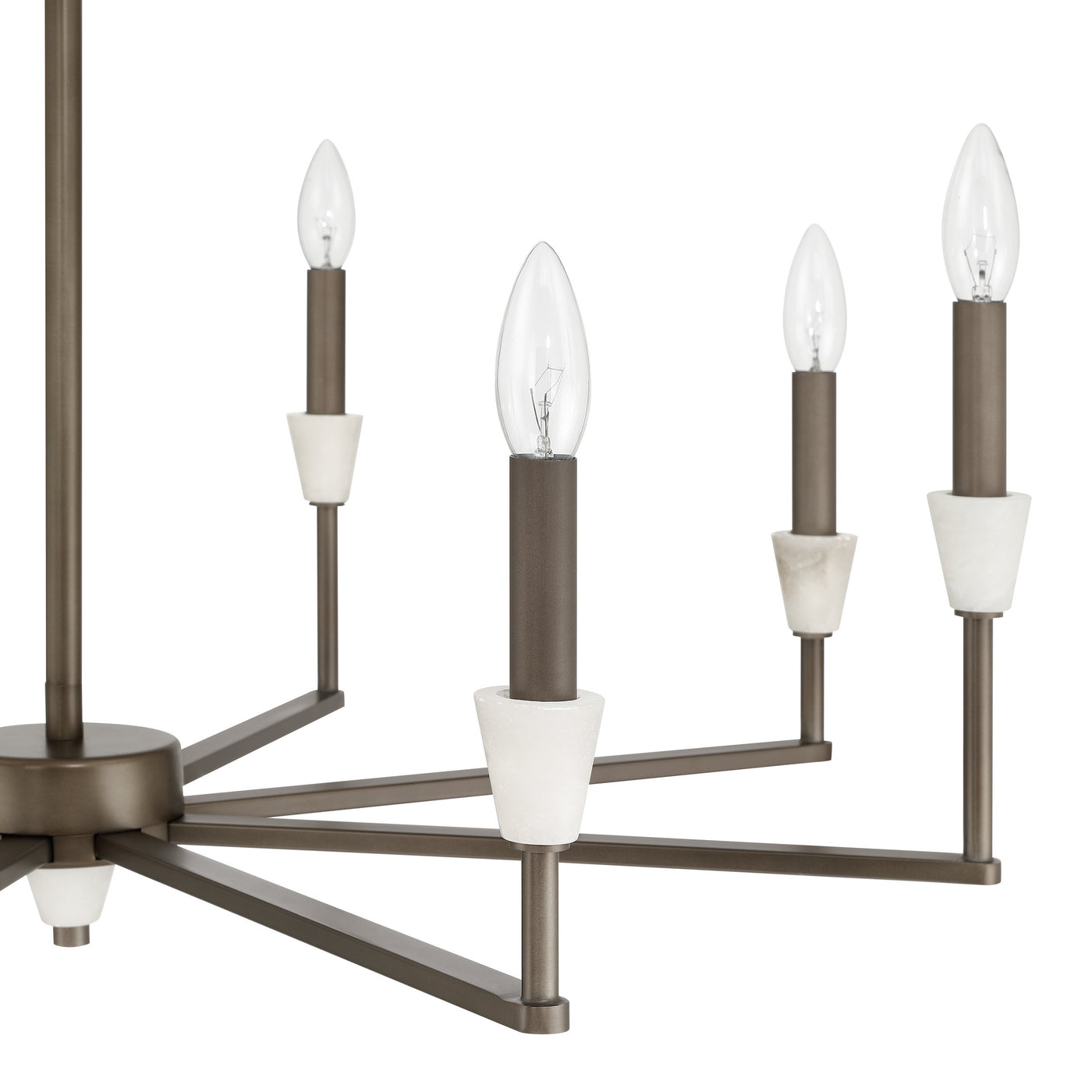 Montclair 32-inch 8-light Forged Bronze and Natural Alabaster Chandelier