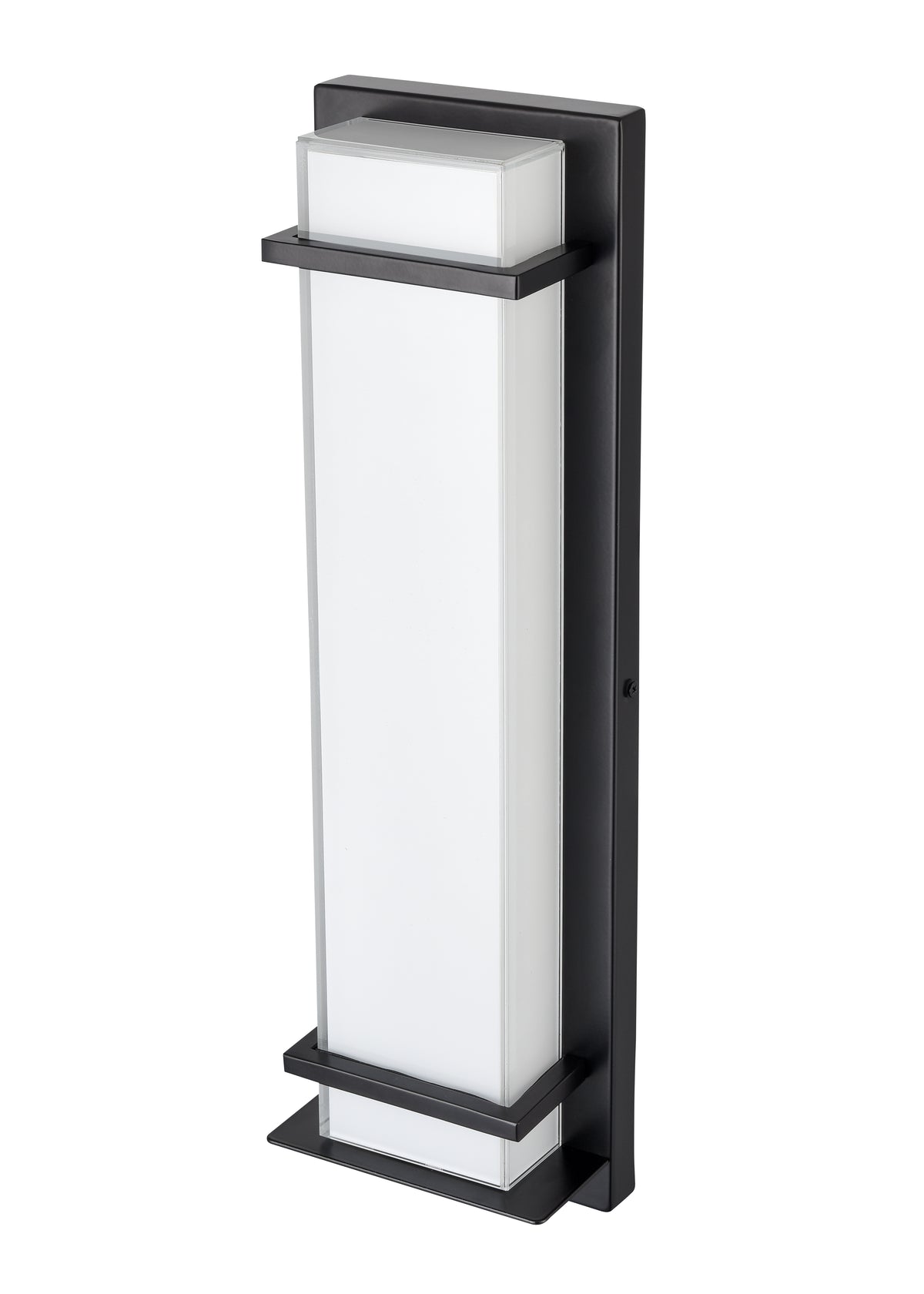 20-inch Powder Coated Black Outdoor Wall Sconce with White Glass