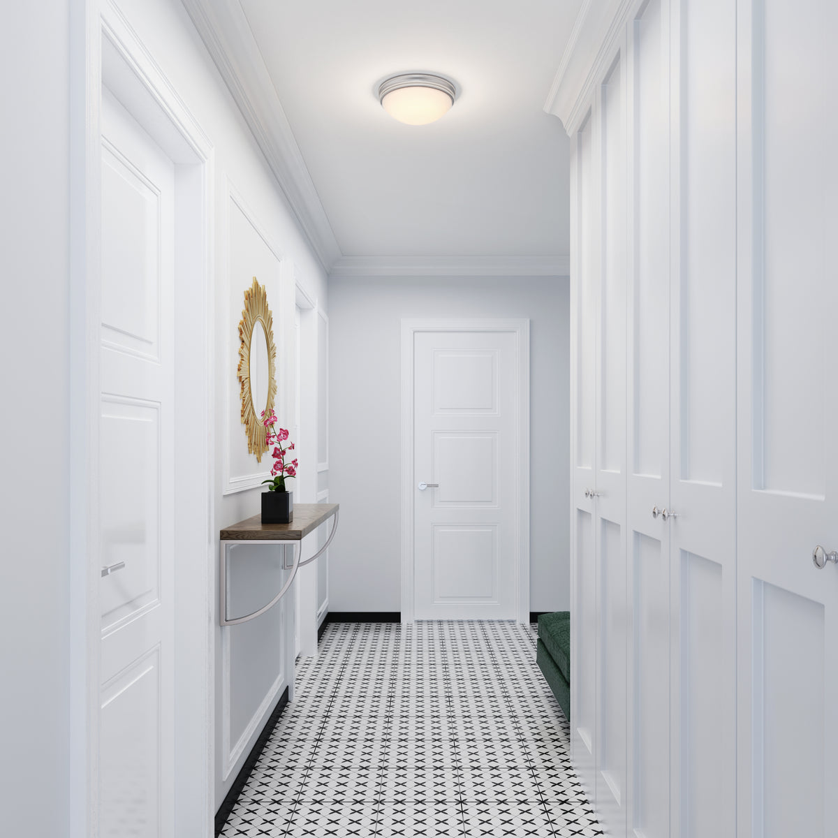 4'' Baumann Brushed Nickel 1 Light Flush Mount