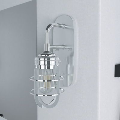Starklake 14.5-inch 1-light Chrome Wall Sconce with Metal Shade