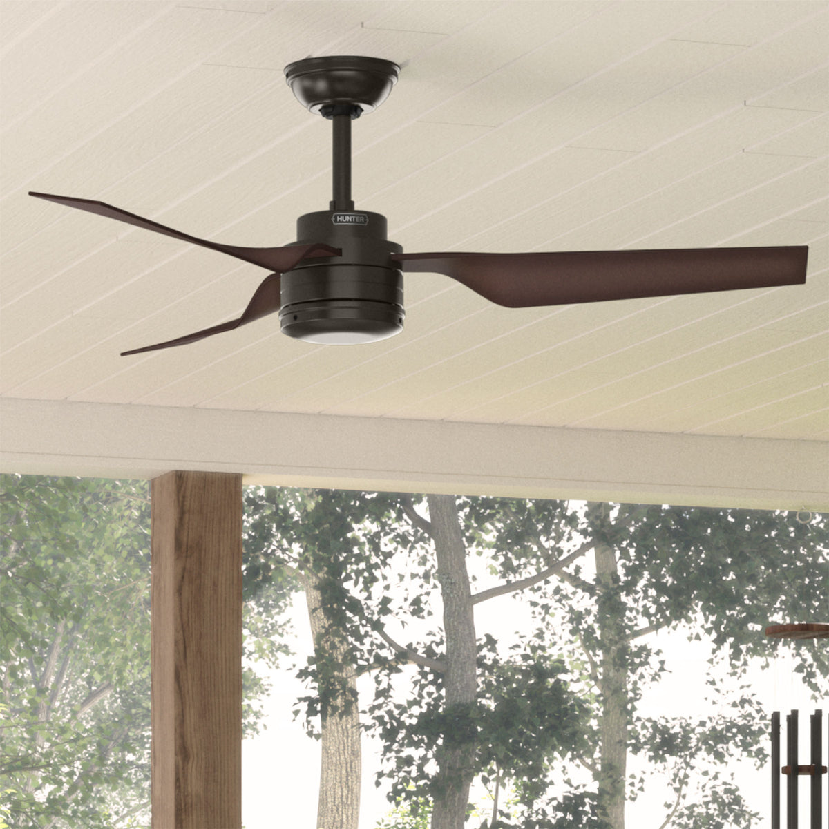 52 inch Cabo Frio New Bronze Damp Rated Ceiling Fan and Wall Control