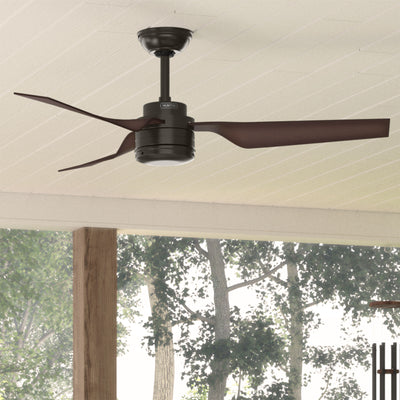 52 inch Cabo Frio New Bronze Damp Rated Ceiling Fan and Wall Control