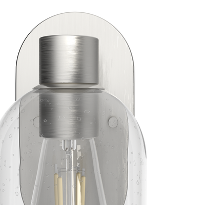 Lochemeade 10.25-inch 1-light Brushed Nickel Wall Sconce with Seeded Glass