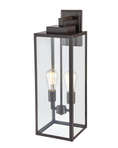 8'' Atless Powder Coated Bronze 2 Light Lantern