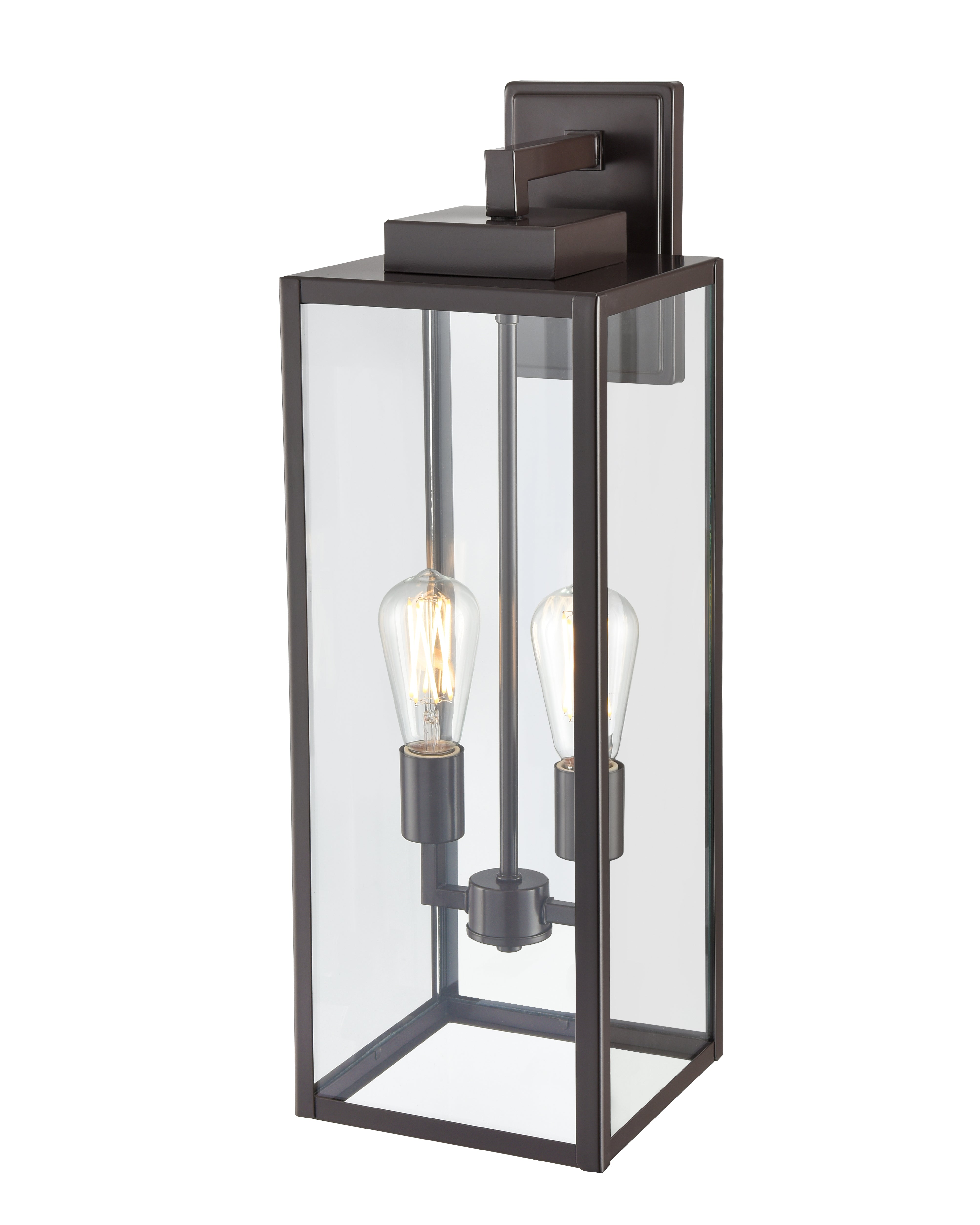 8'' Atless Powder Coated Bronze 2 Light Lantern