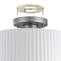 Leilani 11-inch 1-light Brushed Nickel Semi-Flush Mount with Matte White Metal Shade