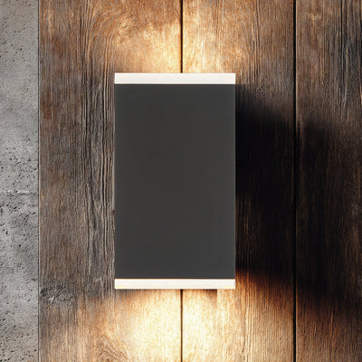 Jasper 8-inch 2-light Textured Black LED Exterior Wall Sconce