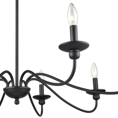 20.5'' Delvona Matte Black 8 Light Chandelier