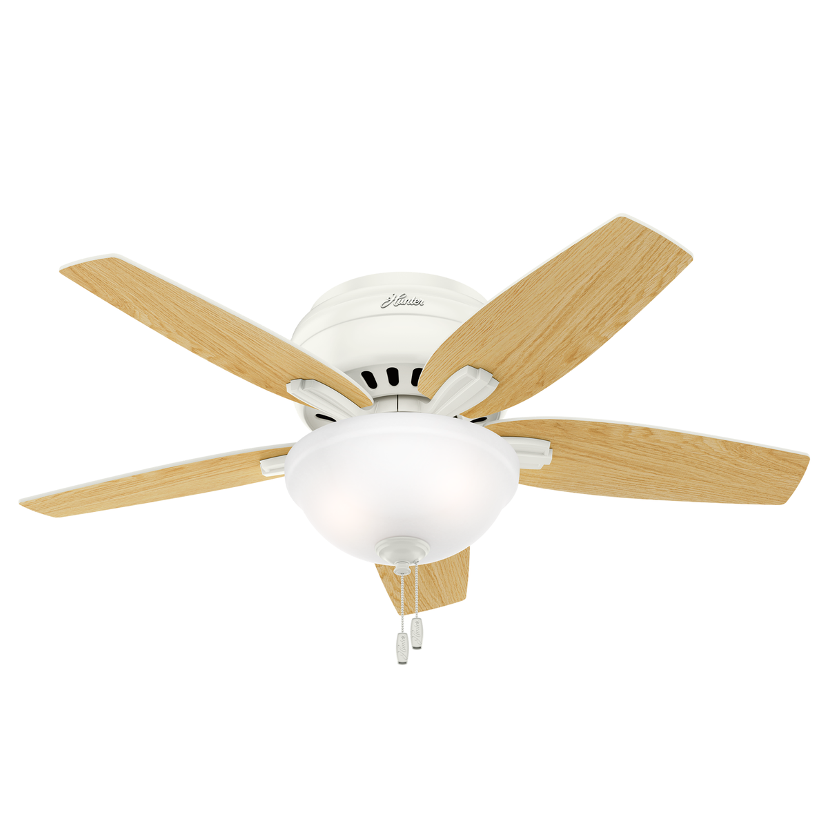 42 inch Newsome Fresh White Low Profile Ceiling Fan with LED Light Kit and Pull Chain