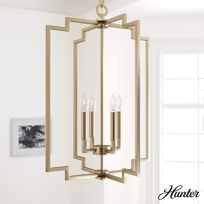 Devon Park 38-inch 5-light Onyx Bengal and Barnwood Linear Chandelier with Clear Glass