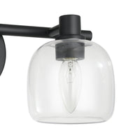 Valentina 15-inch 2-light Matte Black Vanity Light with Clear Glass Shades