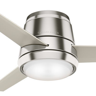 Casablanca 44 inch Commodus Brushed Nickel Low Profile Ceiling Fan with LED Light Kit and Wall Control