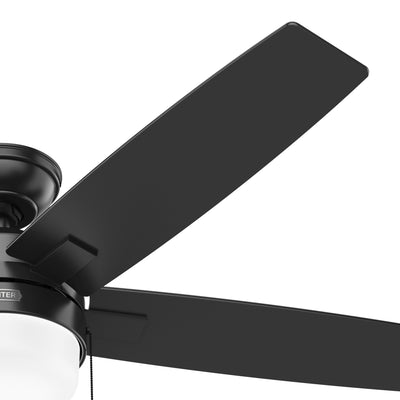 52 inch Anisten Matte Black Ceiling Fan with LED Light Kit and Pull Chain