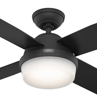 52 inch Dempsey Matte Black Ceiling Fan with LED Light Kit and Handheld Remote