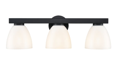 24'' Apria Matte Black 3 Light Bath Vanity
