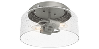 Hartland 11.5-inch 2-light Matte Silver Flush Mount Ceiling Light with Seeded Glass