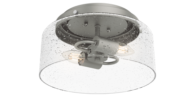 Hartland 11.5-inch 2-light Matte Silver Flush Mount Ceiling Light with Seeded Glass