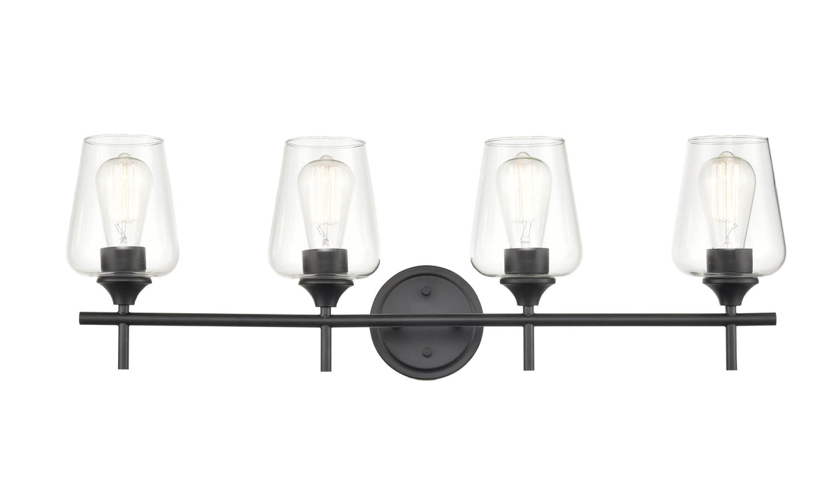 31'' Ashford Matte Black 4 Light Bath Vanity