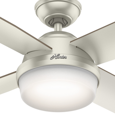 52 inch Dempsey Matte Nickel Damp Rated Ceiling Fan with LED Light Kit and Handheld Remote