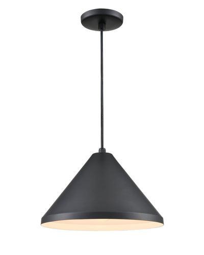 13 x 8.75-inch R Series Satin Black 1-Light Black Glass Cone Pendant Light