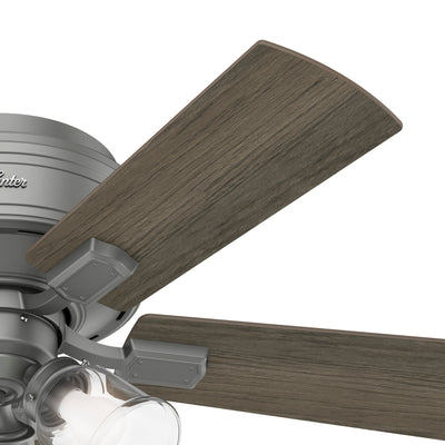 42 inch Crestfield Matte Silver Low Profile Ceiling Fan with LED Light Kit and Pull Chain