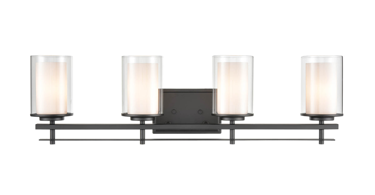 31'' Huderson Matte Black 4 Light Bath Vanity