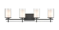 31'' Huderson Matte Black 4 Light Bath Vanity
