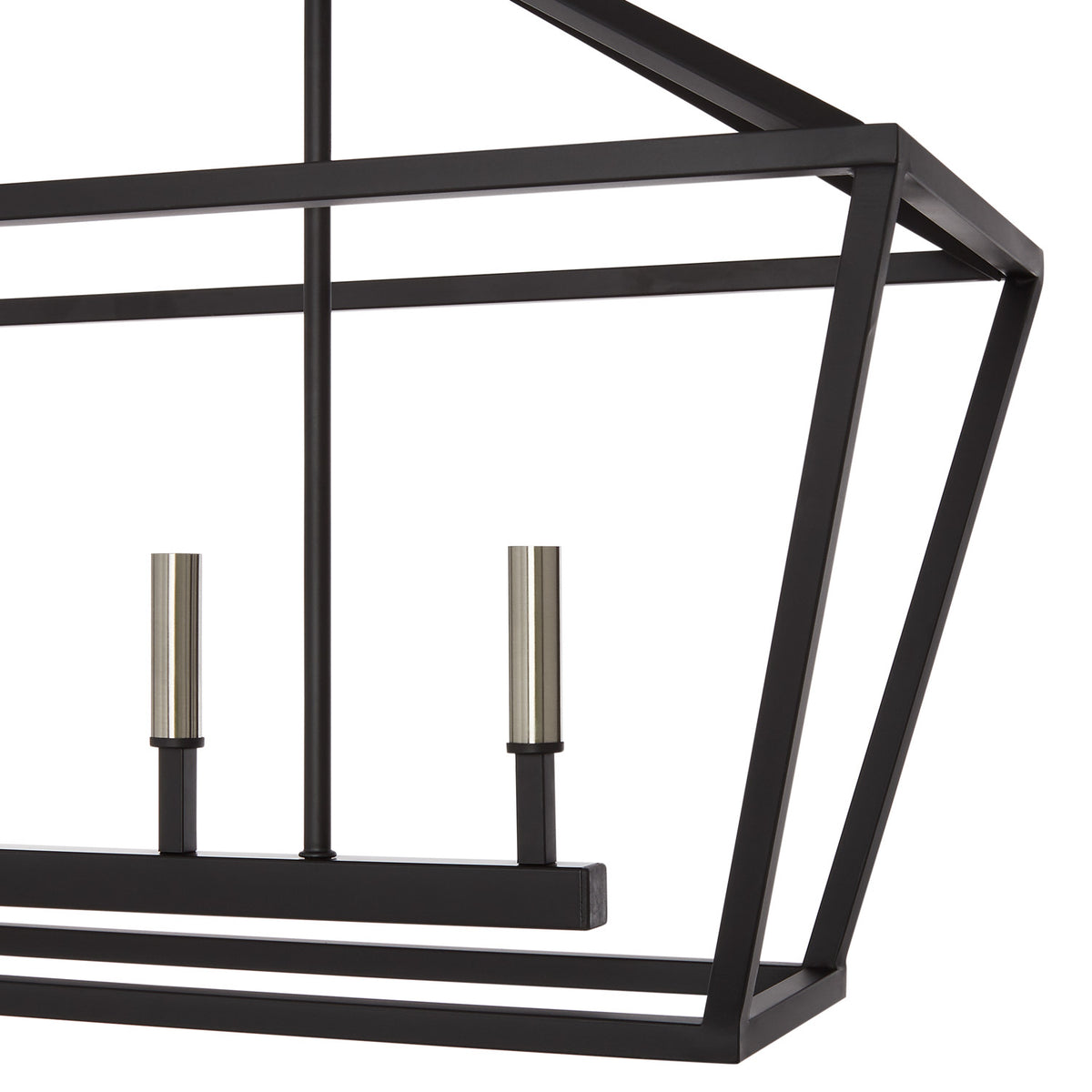68'' Corona Matte Black 5 Light Linear Chandelier