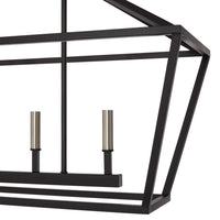 68'' Corona Matte Black 5 Light Linear Chandelier