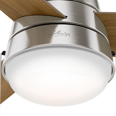 36 inch Aker Brushed Nickel Ceiling Fan with LED Light Kit and Pull Chain